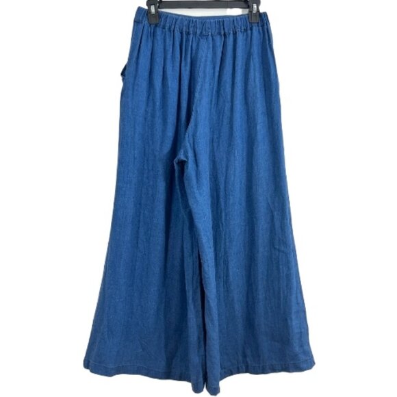 CP Shades x Gorsuch Linen Wide Leg Pants Blue Size Medium Pre-Loved - Picture 5 of 6